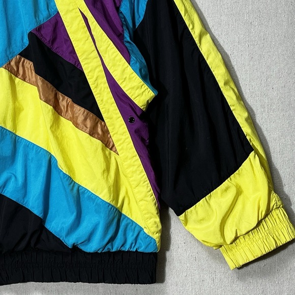 Vintage Prince Windbreaker Jacket Medium 90s Colorblock Neon Tennis - Picture 14 of 16